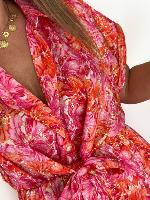 Robe Romane (imprimé rose/orange)