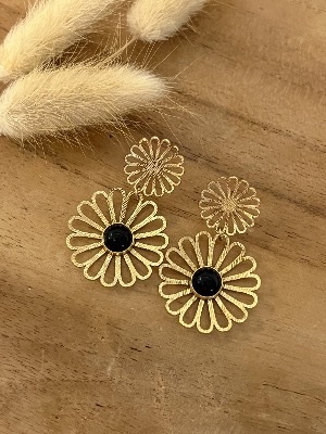 Boucles d’oreilles Fanny (noires)