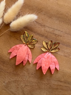 Boucles d’oreilles Shanon (corail)