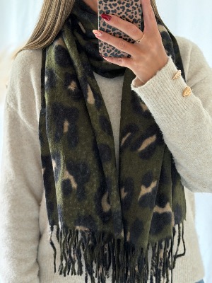 Echarpe Léopard (kaki)