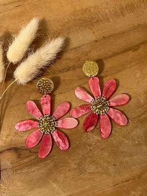 Boucles d’oreilles Eve (corail)
