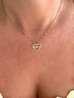 Collier Maman (cœur strass)