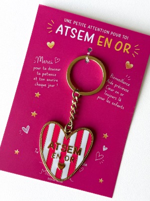 Porte clé « Atsem en or » (rose)