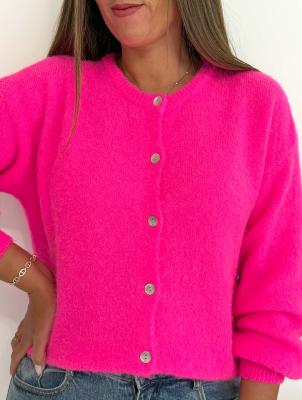 Gilet Jules Alpaga (rose fluo)