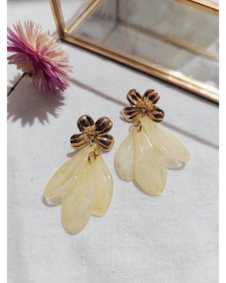 Boucles d’oreilles Amandine (jaune)