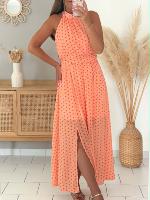 Robe Calliopé (abricot à pois)