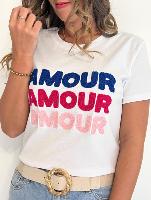 Tee shirt Amour (bleu/rose)