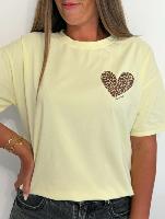 Tee Shirt coeur love (jaune)