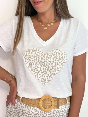 Tee Shirt "coeur" (beige)