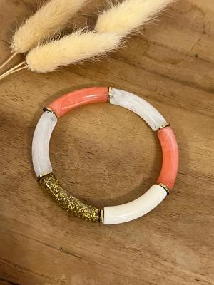 Bracelet Titia (corail/blanc)