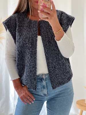 Gilet Alba (bleu chiné)