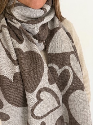 Echarpe cœurs pailleté (taupe)
