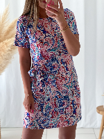 Robe Camilya courte (imprimé bleu)