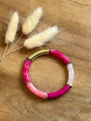 Bracelet Titia (fushia, rose et blanc)