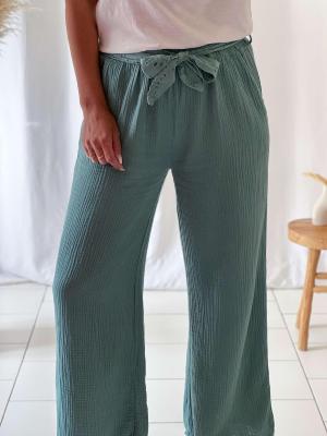 Pantalon Chloé (vert céladon)
