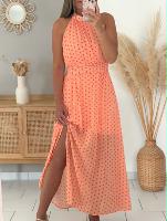 Robe Calliopé (abricot à pois)