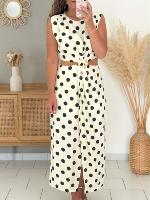 Robe Ornella (écru à pois) 