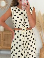 Robe Ornella (écru à pois) 