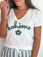 Tee Shirt "bohème" (vert céladon)