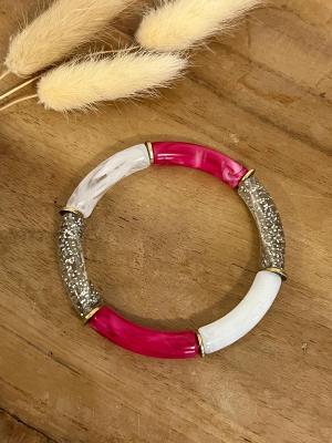 Bracelet Titia (fushia/blanc)