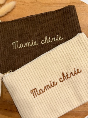 Pochette "Mamie chérie" (velours)