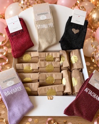 Calendrier de l’Avent 12 cases chaussettes à paillettes (version Petit Ange)