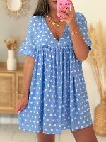 Robe combi Evangeline (bleue) 