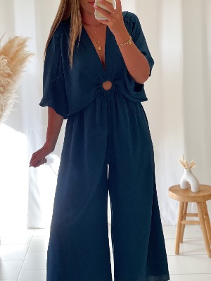 Combi pantalon Léa (bleu canard)