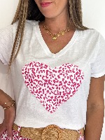 Tee Shirt "coeur" (fushia)