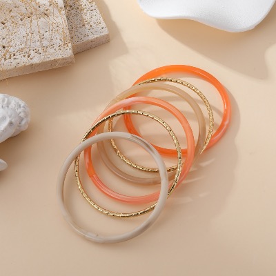 Bracelets joncs Agathe (oranges)