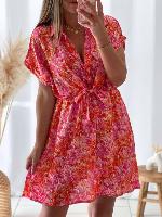 Robe Romane (imprimé rose/orange)