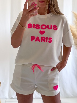 Ensemble "Bisous Paris" (écru)