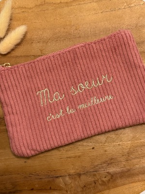 Pochette "Ma sœur c’est la meilleure" (velours)