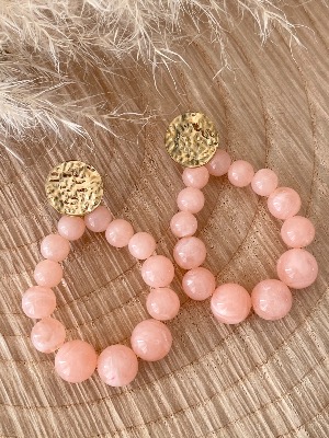 Boucles d’oreilles Lital (rose translucide)