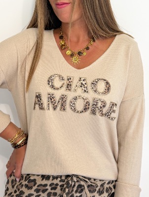 Pull Ciao Amore (écru)