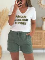 Tee shirt "Soleil copines" (vert)