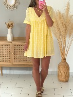 Robe combi Evangeline (jaune) 