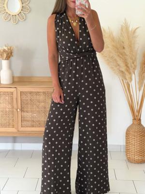 Combi pantalon Isys (chocolat à pois)