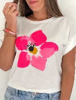 Tee shirt Fleur (rose)