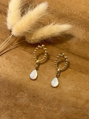 Boucles d’oreilles Léonie (blanches)