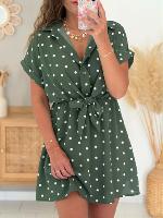 Robe Romane (kaki à pois)