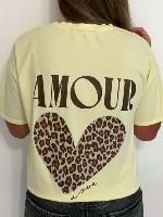 Tee Shirt coeur love (jaune)